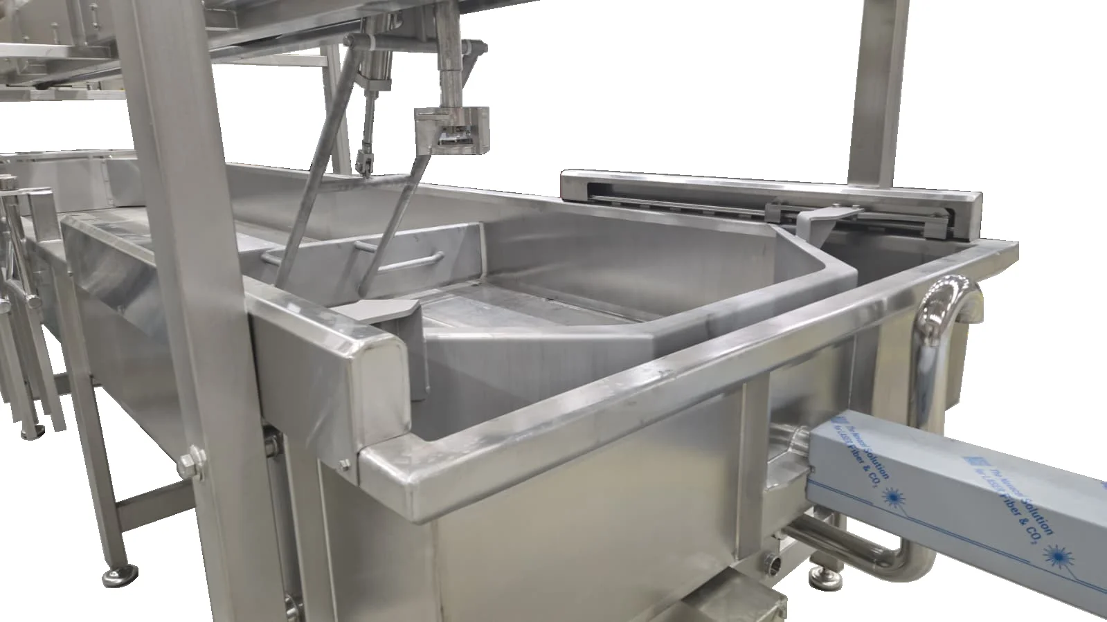 Finishing Vat — detail of discharge section and curd outlet